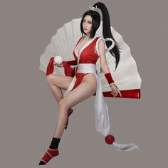 The King of Fighters Shiranui Mai Cosplay Costumes Sale mp002605 Mai Cosplay, Shiranui Mai, Kimono Belt, The King Of Fighters, Art Concepts, Costumes For Sale, King Of Fighters, Long Kimono, Cosplay Outfits