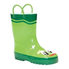 These playful rain boots will keep little feet warm and dry! Features removable insole, traction outsole and handles for easy on/off access with or without help! Size: 6.  Color: Green.  Gender: male.  Age Group: infant. Casual Green Slip-resistant Rain Boots, Rain Boots With Rubber Sole For Outdoor Activities, Green Insulated Boots With Round Toe, Green Waterproof Boots For Rainy Season, Waterproof Green Boots For Rainy Season, Green Boots For Outdoor Rainy Season, Green Boots For Rainy Outdoor Season, Green Outdoor Boots For Rainy Season, Green Rainy Season Outdoor Boots