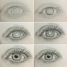 four different views of an eye, each with the same amount of iris's eyes