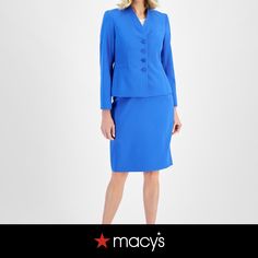 in stock Classic Fitted Career Sets, Classic Fitted Sets For Career, Elegant Spring Career Skirt Suit, Fitted Professional Sets For Spring, Spring Professional Fitted Sets, Pencil Skirt Suit, Le Suit, Skirt Suit, Stand Collar