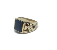 Stainless Black Onyx Ring, Available in 5 different sizes, If you need a bigger size please message store, we can try to source the size Adjustable Gold Onyx Ring, Black Rectangular Rings For Gifts, Black Rectangular Ring Gift, Black Adjustable Rings For Formal Occasions, Adjustable Engraved Black Ring, Black Adjustable Engraved Promise Ring, Black Crystal Ring For Gift, Adjustable Black Engraved Round Ring, Boys Ring