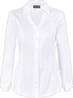 Atelier - White Stretch Cotton Sateen Blouse - Product Image Timeless White Workwear Tops, Timeless White Tops For Work, Timeless White Tops For Workwear, Professional White Shirt For Office, Timeless White Blouse For Work, Timeless White Office Tops, Timeless White Business Blouse, Modern White Blouse With Placket, Timeless White Blouse For Business