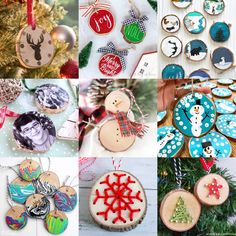 christmas ornaments and decorations are featured in this collage