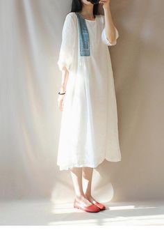 Modern O Neck Patchwork Clothes Photography White Loose Dresses

 Materials used:cotton linen

Measurement:Size M/US12-14/EUR42   
Shoulder 39cm / 15.21"
bust 101cm / 39.39"
Sleeve length 34cm / 13.26"
length 109cm / 42.51"


Size L/US16-18/EUR44   
Shoulder 41cm / 15.99"
bust 106cm / 41.34"
Sleeve length 38cm / 14.82"
length 112cm / 43.68"




We ship worldwide.

Tracking numbers provided for all orders. Beach Linen Dress With Patchwork, Beach Linen Patchwork Dress, Summer Linen Patchwork Dress, Summer Linen Dress With Patchwork, White Bohemian Ramie Linen Dress, White Bohemian Linen Dress Made Of Ramie, White Ramie Beach Dress, White Linen Shift Dress, White Loose Dress