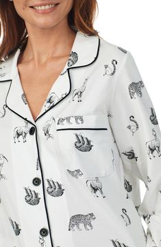 These jersey PJs are illustrated in a fun print that will have you dreaming sweetly in the comfort of your own bed. Style Name:Bedhead Pajamas Classic Pajamas. Style Number: 6249727. Classic Pajamas, Bed Head, Womens Size Chart, Pocket Pants, Notched Collar, Pj Sets, Wild Animals, Fun Prints, Patch Pocket