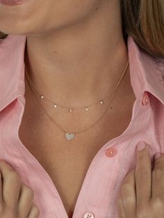 This layering necklace has 5 round floating diamonds on a dainty cable chain! It's a timeless piece you can wear everyday. We think everyone should own one of these necklaces. It can be worn as a choker or as long as 18 inches!¬† It's 3 adjustable lengths and slider bead make it the ultimate versatile necklace! Heart Pearl Necklace, Floating Diamond Necklace, Tennis Jewelry, Symbol Of Love, Mother Of Pearl Necklace, 14k Gold Necklace, Initial Jewelry, Layering Necklace, Religious Jewelry