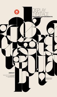 an abstract poster with black and white shapes