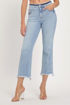 Cropped Denim Pants, Farm Clothes, Cropped Flare Jeans, Baywatch, Cropped Flares, Swimwear Cover Ups, Crop Jeans, Dressy Tops, Cropped Denim