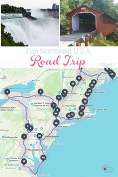 the road trip map shows where to go and what to see in the area that is located