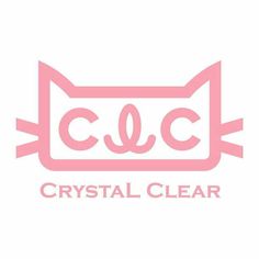 the logo for crystal clear is shown in pink