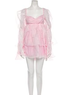 Selkie DressPinkRuffle EmbellishmentLong Sleeve with Square NecklineConcealed Zip Closure at BackFit:Dresses by Selkie typically fit true to size. Selkie Head In The Clouds Ritz Gown, Selkie Dress Disney, Square Necklines, Dress Outfits, Mini Dress, Square, Clothes For Women, Pink, Dresses