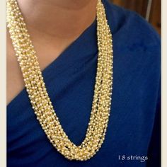 Pearls Multistrand Necklace Multi Strand Beaded Necklace, Jewelry Designing, Buy Pearls, Bangles Indian, Jewelry Simple, Necklace Diy, Gold Link, India Jewelry, Fancy Jewellery