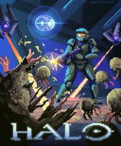 the title for halo is shown in this screenshot from an old computer video game