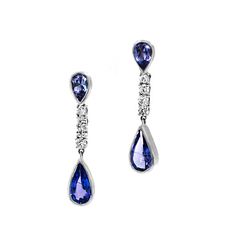 Tanzanite Earrings, Dangling Tanzanite Earrings, Pear Cut Tanzanite Earrings, Purple Tanzanite Earrings W/Push Backs, Diamond And Tanzanite by AviantiJewelry on Etsy Elegant Teardrop Multi-stone Earrings, Elegant Tanzanite Dangle Earrings, Elegant Tanzanite Formal Earrings, Elegant Tanzanite Earrings For Formal Occasions, Formal Multi-stone Drop Earrings, Formal Tanzanite Gemstone Earrings, Tanzanite Gemstone Earrings For Formal Occasions, Formal Tanzanite Earrings In Fine Jewelry Style, Elegant Tanzanite Earrings With Brilliant Cut