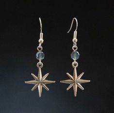 Beaded earrings made from glass beads, stainless steel charms and hypoallergenic zinc alloy ear wires. Available for in-store pickup. Use code LOCAL at checkout. Star Burst, Accessories Jewelry Earrings, Jewelry Inspo, Beauty Accessories, Scarf Hairstyles, Jewelry Bags, Ring Bracelet, Ear Wires, Crystal Jewelry