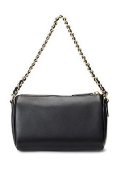 Designed with a chic chain-and-leather strap and a spacious satchel silhouette, the small Emelia shoulder bag by Lauren Ralph Lauren is crafted with lamb Nappa leather, which is characterized by a soft hand and a buttery smooth feel. A timeless accessory, it comes with a removable, adjustable crossbody strap for versatility. - Shoulder strap with a 6.5" drop - Removable, adjustable crossbody strap with a 20" maximum drop - Top-zip closure - Slip pocket at the interior - 4.75" H x 7" L x 3.5" D - Weighs approximately 7.75 oz. - Includes a dust bag | Lauren Ralph Lauren Nappa Leather Small Emelia Shoulder Bag, Black Leather Evening Bags With Chain Detail, Leather Evening Bags With Chain, Evening Leather Bags With Chain Detail, Formal Leather Shoulder Bag With Chain Detail, Formal Leather Shoulder Bag With Chain, Leather Chain Shoulder Bag For Office, Leather Chain Satchel Shoulder Bag, Shoulder Bag Black, Leather Cleaning