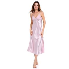 PRICES MAY VARY. Features: These Womens Lingeries Shirts Are Designed to Give Comfort and Elegance. Womens Dresses Have Adjustable Straps, Standard Body Length, Fitted Body Shape, Elasticated Straps, Deep V-neck With Lace Details on the Chest, Adjustable Spaghetti Straps, and a Split Cut Style Makes Them Perfect Bridesmaid Dresses. Material: Women Nightgowns Are Made with Soft, Smooth, Luxury, Silky, Breathable, Quick-drying Drying, and Lightweight Fabric with a Shiny & Glossy Look That Assures Pink Satin Chemise For Sleep, Pink Spaghetti Strap Chemise For Wedding Night, Pink Sleeveless Chemise For Wedding Night, Sleeveless Pink Chemise For Wedding Night, Pink Satin Nightgown For Night, Pink Sleepwear With Spaghetti Straps For Wedding Night, Pink Camisole Nightgown For Wedding Night, Pink Spaghetti Strap Sleepwear For Wedding Night, Pink Camisole Nightgown