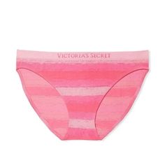 Brand New With Tags Victoria Secret Brand Pink Rainbow-Strip Seamless Bikini Style Sz. Large Victoria's Secret Seamless Beach Bottoms, Pink Seamless Brief Swimwear, Victoria's Secret Seamless Pink Bottoms, Victoria's Secret Pink Seamless Bottoms, Victoria's Secret Pink Stretch Swimwear, Victoria's Secret Pink Beachwear Bottoms, Pink Rainbow, Victoria's Secret Pink, Victoria Secret