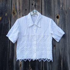 90s Lase White blouse for women Vintage top summer party Shirt office style Shorts sleeve Retro clothes Classic Clothing Made in France S Size Small S 36% polyester, 64% viscoce  Made in France  Good condition 9 out of 10 Measurement: Shoulders 16 inch, 41 cm Bust 35 inches, 89 cm Waist 35 inches,89 cm Length 21 inches, 53cm Sleeve 9.5 inches, 24cm Summer Half Sleeve Cotton Blouse, Summer Cotton Blouse, Half Sleeve, Summer Half Sleeve Tops For Day Out, Summer Cotton Blouse With Half Sleeves, Fitted Collar Blouse For Summer, Fitted Half-sleeve Summer Blouse, Collared Tops For Summer Day Out, Retro Short Sleeve Blouse, Summer Half Sleeve Tops For Workwear