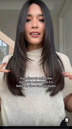 Non Layered Hair Cuts, Asian Women Haircut Long, Facial Frame Haircut, Medium Layered Hair Round Face, Face Framing Layers Below Chin, Layer Cut For Straight Hair, Haircut For Long Flat Hair, Medium Length Haircut Low Maintenance Straight, Mid Long Length Haircut