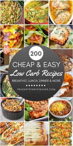 the top 20 low carb recipes for lunch and dinner, including breads, soups