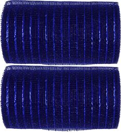 two rolls of blue mesh on white background