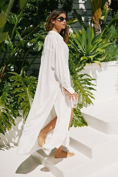 Linen, viscose Oversized fit Button front Machine wash Imported | Oversized Linen Button-Front Maxi Dress by Anthropologie, Women's, Size: 2XS, Linen/Viscose Oversized Button Down Shirt Dress, Summer Tunic With Button Closure, Spring Button-up Tunic For Daywear, Oversized Long Button Shirt Dress, Button-up Tunic For Daywear, Long Sleeve Shirt Dress With Button Closure For Beach, Long Sleeve Relaxed Fit Shirt Dress For Vacation, Long Summer Shirt Dress With Button Closure, Summer Shirt Dress With Long Sleeves And Buttons