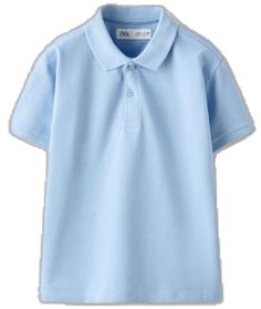 Solid Polo Collar T-shirt For Spring, Blue Casual Polo Shirt For School, Blue Casual School Polo Shirt, Casual Blue Polo Shirt For School, Blue Polo Collar Top With Placket, Light Blue Summer Polo Shirt, Casual Short Sleeve Polo Shirt For School, Casual Light Blue Collared T-shirt, Collared Shirt For School In Summer