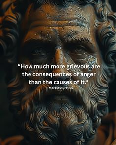 a statue with a quote on it that says how much more grievous are the consequents of anger than the cause of it