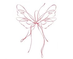 a drawing of a butterfly with red thread on it's wings and the words, how to draw a butterfly