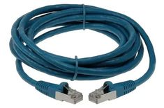 a pair of blue ethernet cables on a white background