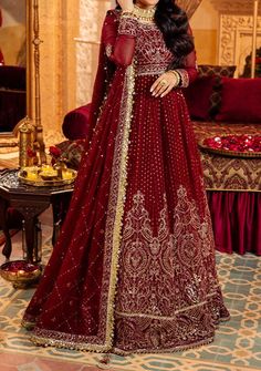 Asim Jofa Jaan-e-jahan Pakistani Chiffon Anarkali - db26074 Indian Royal Dress For Women, Semi-stitched Floor-length Traditional Wear For Eid, Traditional Chandbali Georgette Gown, Semi-stitched Gown With Pallu For Eid, Traditional Gown With Resham Embroidery In Georgette, Traditional Georgette Gown With Resham Embroidery, Eid Chinon Gown With Pallu, Elegant Long Dress With Cutdana, Traditional Designer Georgette Gown