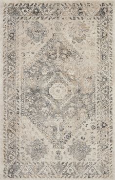 fusion cream grey rug by nourison 99446317100 redo 1 Distressed Persian Rug, Abstract Brush Strokes, Persian Rug Designs, Farmhouse Area Rugs, Rug Designs, Polyester Rugs, Transitional Area Rugs, Traditional Rug, Hand Tufted Rugs