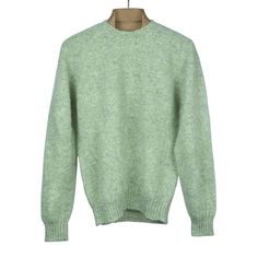 Green Mohair Crew Neck Sweater, Cozy Lambswool Crew Neck Sweater, Cozy Crew Neck Lambswool Sweater, Alpaca Crew Neck Sweater, Green Crew Neck Winter Sweater, Winter Crew Neck Lambswool Sweater, Shetland Sweater, Shaggy Dog, Shetland Wool