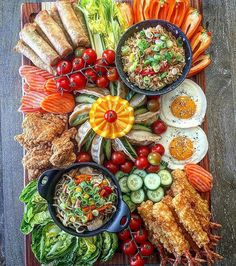 a platter filled with different types of food