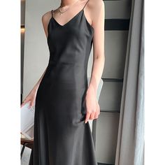 Season:Winter,Fall; Fabric:Silk,Satin; Gender:Women's; Nightwear Style:Dress,Nightshirt,Nightgown,Pajamas; Style:Simple,Comfort,Casual; Elasticity:Micro-elastic; Occasion:Home,Bed,Daily; Age Group:Adults; Function:Breathable; Pattern:Pure Color; Neckline:Straps; Listing Date:10/13/2023 Long Maxi Dress Casual, Casual Sundress, Party Rock, Camisole Dress, Elegant Dresses For Women, Sling Dress, Maxi Robes, Suspender Dress, Out Dress