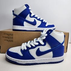 Nike Sb Dunk High Pro Iso Size 5 Men/Size 6.5 Women Varsity Royal/Varsity Royal Sku: Dh7149-400 100% Authentic Brand New In Box (Shoe Box Is Missing Lid) Any Questions? Make Sure To Ask Price Firm Nike Mid-top Skate Shoes With Cushioned Footbed, Blue Breathable Custom Sneakers For Streetwear, Training Custom Sneakers With White Sole And Round Toe, Custom Training Sneakers With White Sole And Round Toe, Training Sneakers With White Sole And Round Toe, Blue Breathable Skate Shoes With Round Toe, Blue Breathable High-top Sneakers For Running, High-top Skate Shoes With Boost Midsole For Training, Nike Mid-top Skate Shoes For Sports