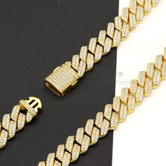 Product: 14k Gold Plated 925 Sterling Silver Iced Out Monaco Cuban Link Chain CZ Necklace / Bracelet Other Color and Size: https://www.etsy.com/shop/GEMOISSANITE?ref=seller-platform-mcnav&section_id=46557828 Chain: 14mm Monaco CZ Cuban Link Chain Length: Mutli Length available, please contact us if you need special length. Stone:  AAAAA Cubic Zirconia Package: Elegant gift box is included. Jewelry makes a great gift for Mother's Day, Anniversary, Wedding, Birthday, Holiday, Christmas, Valentine's Day, Graduation Gift for Sister, Mother, Mom, Grandmother, Daughter, Wife, Girlfriend, Grandma, Female, Best Friend or it will be a good treat for yourself Gold Diamond-cut Cuban Link Necklace Gift, Silver-toned 14k Gold Cuban Link Bracelet As Gift, Elegant Gold Iced-out Cuban Link Bracelet, Gold Iced-out Cuban Link Necklace As Gift, Luxury Iced-out Cuban Link Bracelet Gift, Graduation Gifts For Sister, Cz Necklace, Cuban Link Chain, Elegant Gift