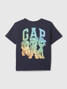 Soft cotton-blend graphic T-shirt.  Crewneck.  Short sleeves.  Gap arch logo with Paw Patrol graphics at front.  This T-shirt is made with 40% recycled polyester.  Using recycled materials helps to conserve resources and reduce waste.  Straight, easy fit.  Hits at the hip.  Sizes range from baby to toddler. Paw Patrol Logo, Sesame Street Cookie Monster, Baby Boy Tops, Arch Logo, Boys Graphic Tee, Christmas Puppy, Reduce Waste, Cookie Monster, Knitted Tshirt