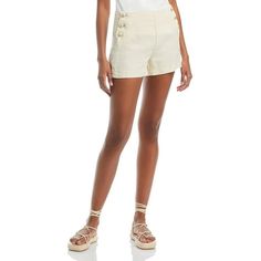 Manufacturer: L'Agence Style Type: High-Waist Shorts Collection: L'Agence Sleeve Length: Material: 100% Linen Fabric Type: Linen Specialty: High-Rise Sku: BH5726535 Size: 31.  Color: Off-White.  Gender: female.  Age Group: adult. Shorts For Under Dresses, Shorts Collection, Slip Shorts, Embellished Shorts, Petite Shorts, High Waist Dress, Under Dress, Linen Women, High Waisted Shorts