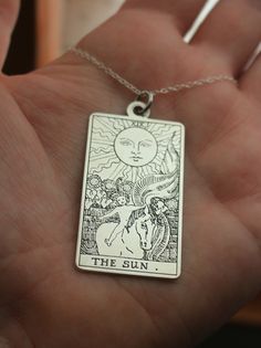 22 CARDS: Extra Large Tarot Card Necklace | Best Friend Birthday Gift | Sterling Silver Tarot Card Necklace | Celestial Mystic Witch Jewelry Dainty Style, Major Arcana, Large Size, Tarot Cards, Spring Rings, Silver Color, Charm Necklace, Sterling Silver, Silver