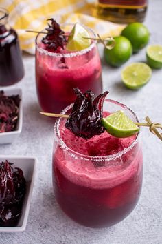 hibiscus margaritas are easy and refreshing