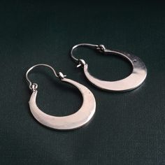 "Crescent Moon Hoop Earrings,Hammered Earrings,Half Moon Earrings,Silver Hoop Earrings,Crescent Moon Jewlry,Festival Jewelry,Gift for her Metal:- Brass Handmade jewelry ❥ Customers satisfaction is our biggest priority, please contact us with any questions/queries for future or existing orders, and we will do our best to make sure you are happy with your order. ❥Please make sure to add the correct address during check out. You can return your purchased item within 15 days after successful deliver Crescent Hammered Earrings, Silver Moon Earrings For Festivals, Crescent Moon Phase Festival Earrings, Crescent Moon Phase Earrings For Festivals, Bohemian Crescent Hoop Earrings With Moon Charm, Crescent Shaped Festival Earrings, Silver Crescent Hammered Earrings, Nickel-free Crescent Hoop Earrings For Festivals, Bohemian Sterling Silver Crescent Hoop Earrings