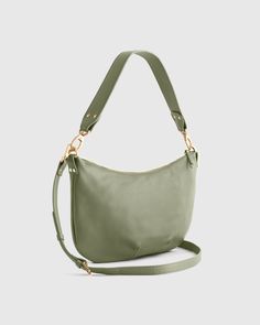 Buttery soft, perfectly slouchy and entirely timeless, our Italian Leather Convertible Crescent Shoulder Bag is the perfect style to add into your rotation. And the goes-with-anything piece (crafted from 100% Italian leather) features two detachable straps, allowing you to mix it up by wearing atop your shoulder or as a chic crossbody.  | Quince | Women's Italian Leather Convertible Crescent Shoulder Bag in Olive Versatile Satchel With Gold-tone Hardware, Versatile Everyday Hobo Bag With Removable Pouch, Versatile Green Bags, Versatile Everyday Crossbody Hobo Bag, Versatile Crossbody Hobo Bag For Everyday, Chic Hobo Bag With Removable Pouch For Everyday, Versatile Everyday Hobo Bag, Chic Everyday Hobo Bag With Removable Pouch, Versatile Everyday Satchel With Gold-tone Hardware