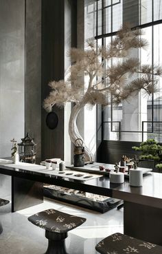 Asian Zen Interior Design, Japanese Zen Interior, Modern Chinese Interior, Chinese Tea Room, Zen Interior Design