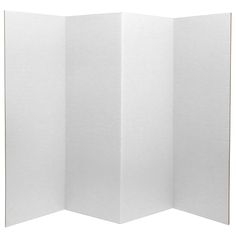 an open white folding screen on a white background