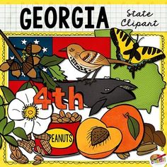 Georgia state clip art and line art includes 11 high quality color and black line clipart illustrations to show the bluegrass state's flag, flower, tree, insect, bird, and more. 

All images are 300 dpi for high quality printing.

This state clip art set includes: Georgia state shape, state flag, live oak tree branch, Cherokee rose, brown thrasher bird, tiger swallowtail butterfly, peaches, peanuts, pecans, right whale, and "4th" for the 4th state to join the union.

(Be sure to check the preview for an index sheet of everything included.)

Set includes transparent as well as white-filled black and white images.

**************************************************************************** 
COMMERCIAL USE:
You may create educational products with my digital felt art or clip art sets to give Saint Simons Island Georgia, Live Oak Tree, St Simons Island Georgia, Brown Thrasher, Line Clipart, Country Study, Cherokee Rose, Saint Simons Island, Patriotic Images