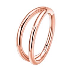 two rose gold rings on a white background