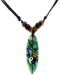 PRICES MAY VARY. Shell Type: Paua Abalone Shell Pendant Size: 1.6 x 0.4 inch (40mm x 10mm) Necklace Length: 16 to 32 inch (adjustable) Rope Type: Waxed Cord and Wooden Beads The Paua Abalone shell in the pendant radiate vibrant and luminescent colors of the rainbow as they move in the light. The pendant is held by an attractive black waxed cord that is adjustable for your perfect fit. A cool summer beach surfer necklace for men, women, boys and girls. The Paua Abalone shell in the pendant radiat Abalone Necklace, Shark Necklace, Abalone Earrings, Surfer Necklace, Necklace Extender, Necklace Men, Urn Necklaces, Sterling Silver Filigree, Cool Summer