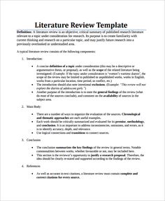 the literature review template is shown in this document, it shows an overview of how to write